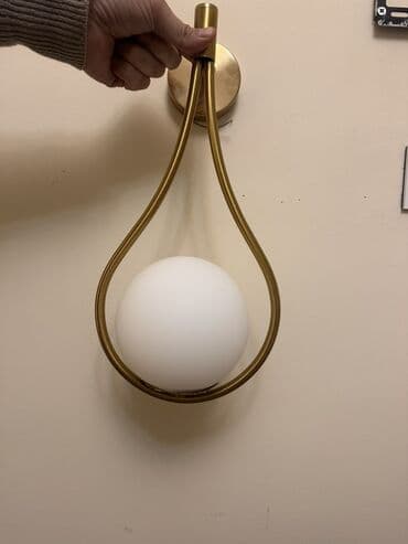 07 sekilleri indir: Məşəl tipli divar bra – müasir dizayn - Material: fırçalanmış qızılı — 2