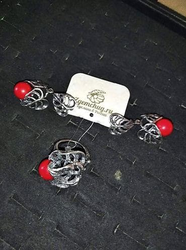 swarovski original: Zərgərlik dəsti və ayrı-ayrı aksessuarlar 1) Qırmızı muncuqlu — 6