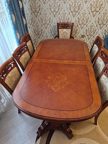 ustul: Qonaq otağı üçün, Açılan, Oval masa, 6 stul — 2