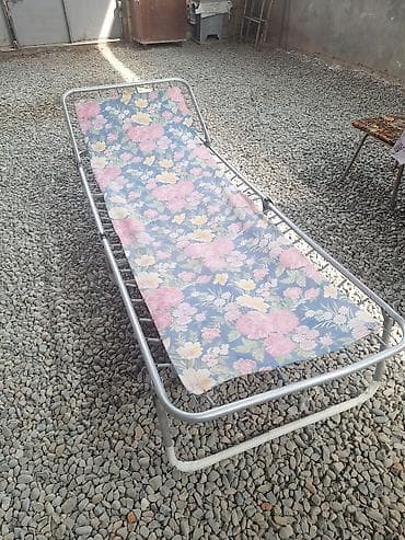 giris qapi: Metall karkaslı qatlanan şezlonq/çarpayı - Material: möhkəm metal — 4