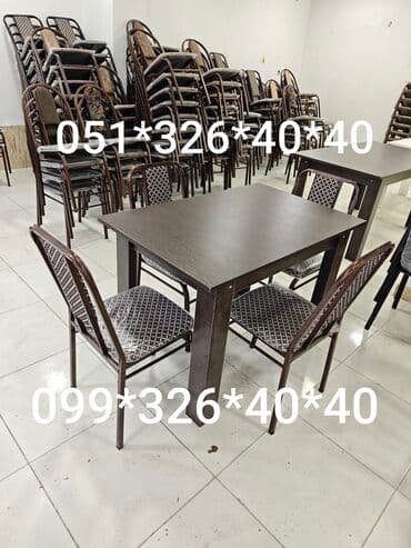 mətbəx ucun stol stullar: Mətbəx üçün, Yeni, Açılmayan, Dördbucaq masa, 4 stul — 10