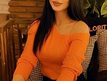 Личные вещи: Narıncı rəngli qadın sviteri - Model: bir çiyin açıq, asimmetrik — 3