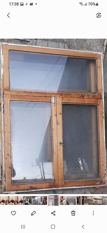 Üçlü Taxta pəncərə, Еni: 120 sm, Uzunluğu: 160 sm