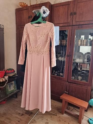 hermes paris canta: Zərif gecə/libas – pudra çaları - Uzun model, A-kəsim ətək - Uzun qol — 3