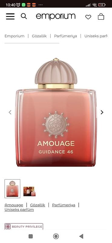 Emporium Amouage Guidance 46 100 ml Tam orginaldır, Emporiumun özündə