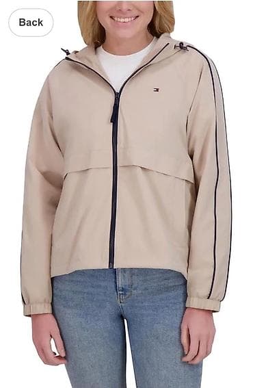 2021 kurtkalar: Qadın üçün kapüşonlu yüngül jaket - Rəng: açıq qəhvəyi (brown) - Ön — 2