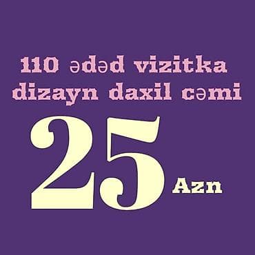 Vizitka çapı və dizayn xidməti - Paket: 110 ədəd vizitka - Xidmətə