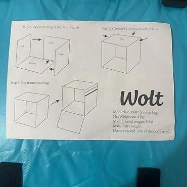 Сумки для курьеров: Wolt Partner termo çatdırılma çantası - Rəng: göy (Wolt loqolu) — 10