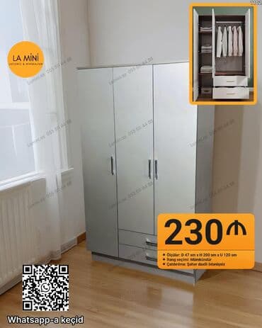 işlenmiş termolar: Açılan, 3 qapılı Düz dolab, Qarderob, paltar dolabı — 1