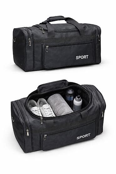 Maskalar, eynəklər: Qara rəngli çoxfunksiyalı idman çantası - Geniş əsas bölmə: fermuarlı — 2