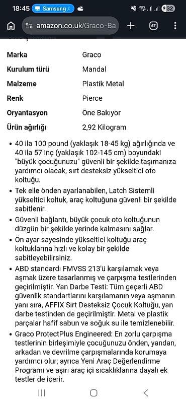 avtokreslo: Amazondan 50dollara alinib maşın yoxdur deye satilir Graco arxa — 4