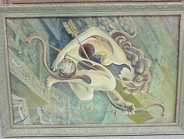 Satışda: çərçivəli orijinal rəsm əsəri - Texnika: kətan üzərində