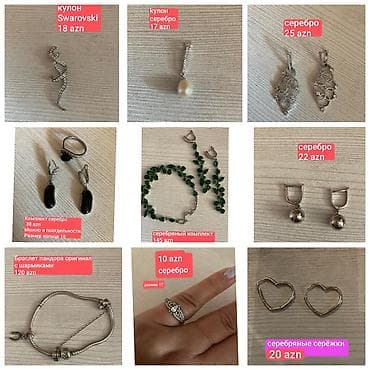 Dəstə daxildir: Kulon, Swarovski, Gümüş, 925 Əyar