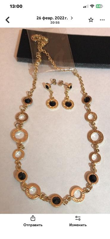 tek das uzukler: Набор из 3- х предметов— ожерелье, серьги, браслет Позолоченный с — 9