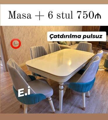 balaca stul: Qonaq otağı üçün, Yeni, 6 stul — 2