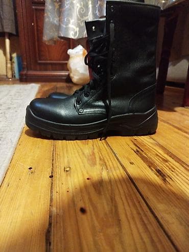 hərbi ayaqqabı: Qara rəngli kişi hərbi/taktiki çəkmələr - Model: yüksək boğazlı — 3