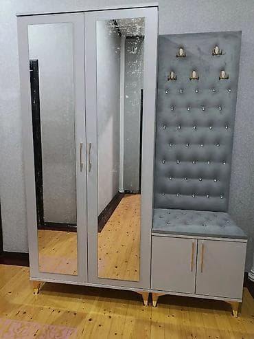 Yeni, 2 qapılı, Güzgülü, Boz, Digər material, Açılan, Düz dolab