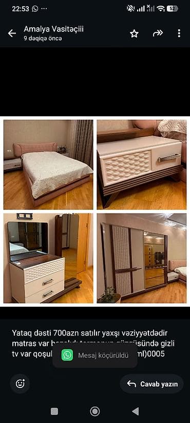 termo: Yataq dəsti 700azn satılır yaxşı vəziyyətdədir matras var bazalıdı — 1