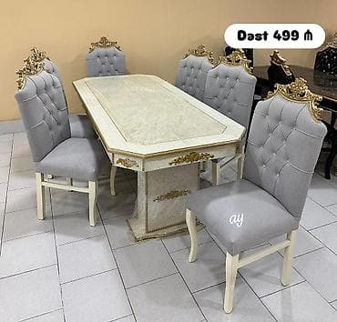 stol qonaq: Qonaq otağı üçün, Açılmayan, Dördbucaq masa, 6 stul — 1