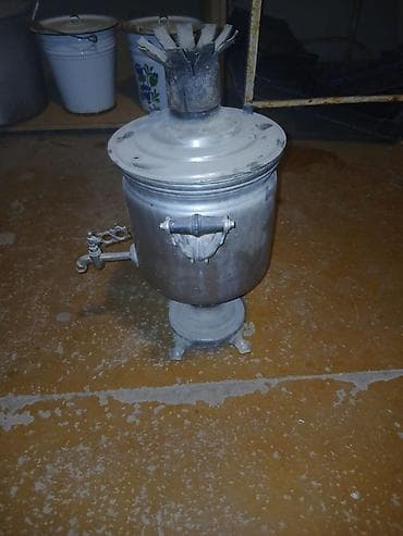 canon printer satilir: Klassik kömür/odunla işləyən metal samovar - Material: qalın metal — 2
