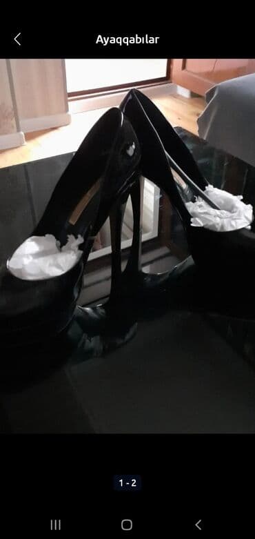 4xl nece razmerdi: Tuflilər, Ölçü: 40, rəng - Qara, Yeni — 1