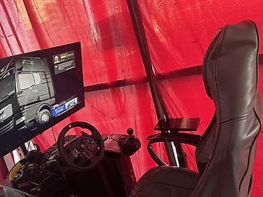 PS5 (Sony PlayStation 5): Sim racing/stasionar oyun kokpiti – tam dəst - Geniş əyri monitor — 3
