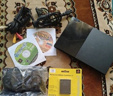 Sony PlayStation 2 Slim (SCPH-90004) – tam komplekt Paketə daxildir