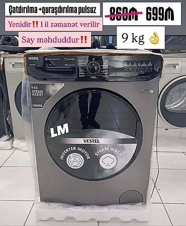 ucuz wifi modem: Paltaryuyan maşın Vestel, 9 kq, Avtomat, Qurutmasız, Kredit yoxdur — 1