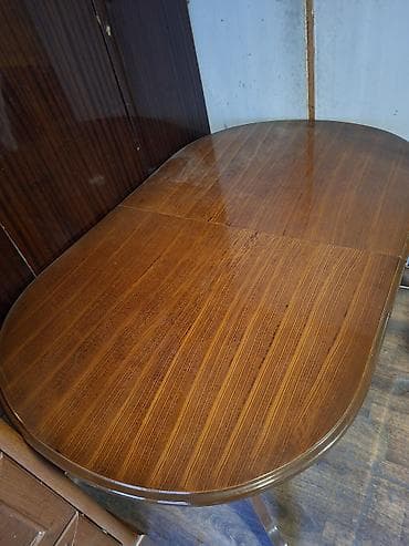 açilan stol: Qonaq masası, İşlənmiş, Açılan, Taxta, Oval masa — 7