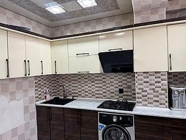 mebel ustu: Mətbəx mebeli dəsti – müasir dizayn - Üst dolablar: krem rəngli — 5