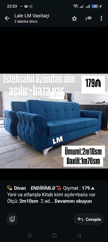 💫 *Divan* _*ENDİRİMLƏ*_ 💃🏻 Qiymət : *179 ₼* Yeni və sifarişlə Kitab