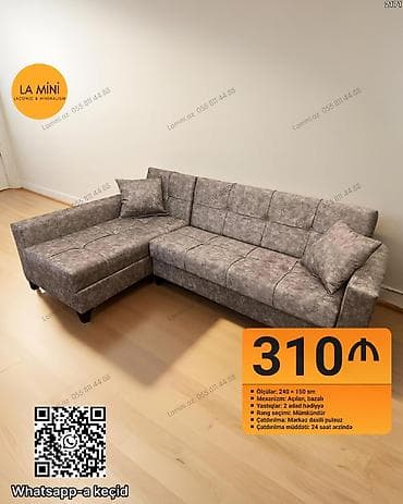 mal əti: Künc divan, Açılan, Bazalı, Parça, Şəhərdaxili pulsuz çatdırılma — 1