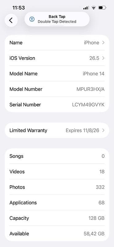 IPhone 14, 128 GB, Gümüşü, Zəmanət