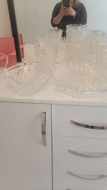 dərin boşqab: Kristal süfrə dəsti - Şəffaf, klassik kəsimli kristal dizayn - — 3