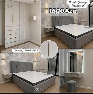 xonca desti: Yataq otağı dəsti – müasir dizayn Tərkibi: - Bazalı çarpayı + matras — 1