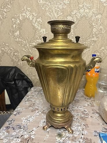 samovar 10 litr: Qədim samovar, 18071937 il, Latun, Vəziyyəti: Yaxşı — 8