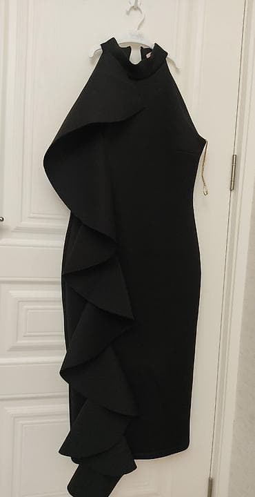 Qara rəngli şık kokteyl/ziyafət donu - Dizayn: Asimmetrik kəsim, bir lalafo.az -da Qara rəngli şık kokteyl/ziyafət donu - Dizayn: Asimmetrik kəsim, bir