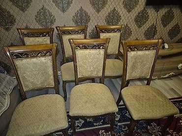 bag stullari: Klassik üslubda 6 ədəd yemək otağı stulu dəsti. Xüsusiyyətlər: - — 2