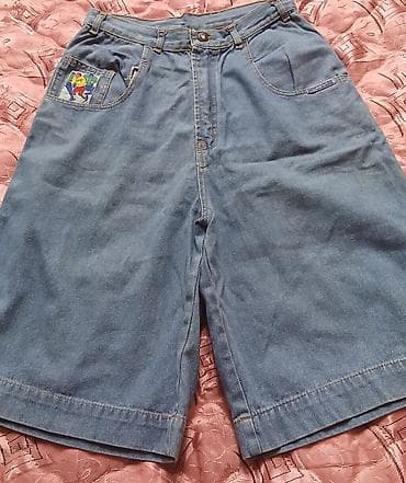 sortlar: Vintage denim şort - Material: 100% denim (cəld saxlayan klassik mavi — 1