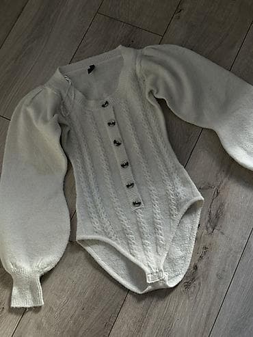 is formasi: CALLIOPE qadın bodisi – trikotaj - Rəng: krem-ağ - Model: uzun şişik — 2