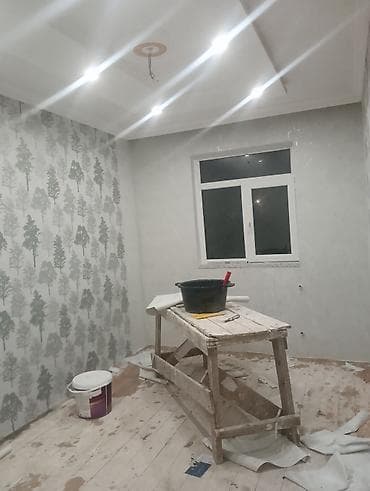 evlerin temiri ve dizayni: Daxili təmir və dekorasiya xidməti - Divar kağızı vurulması: klassik — 4