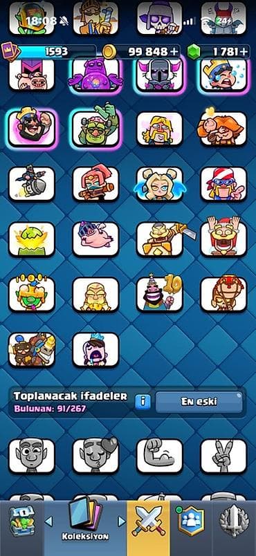 clash royale: Clash Royale hesabı - Kasa: 99 848 qızıl, 1 781 daş - Kupa: 12 893 - — 7