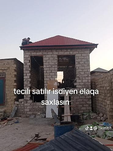 tecili satilan bağ evleri: Satılır: tikinti mərhələsində olan daş ev (yarımçıq tikili) - — 1