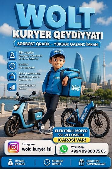 Moto-kuryer tələb olunur, Gündəlik ödəniş, Təcrübəsiz lalafo.az -da Moto-kuryer tələb olunur, Gündəlik ödəniş, Təcrübəsiz