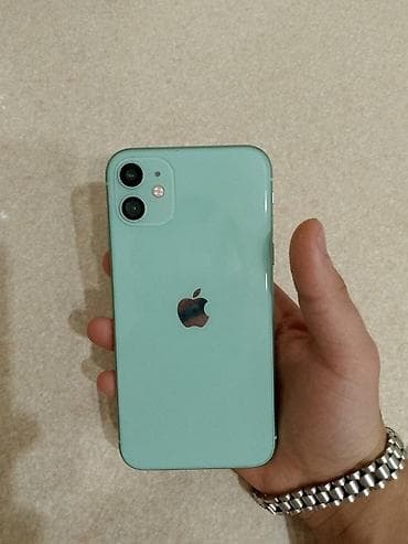 apple macbook: IPhone 11, 64 GB, Yaşıl, Zəmanət, Barmaq izi, Simsiz şarj — 1