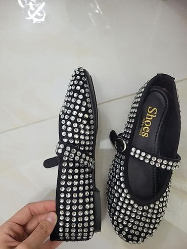 Женская обувь: Qadın baletka ayaqqabıları – daşlı, bantlı model heç geyinilmeyib - — 3