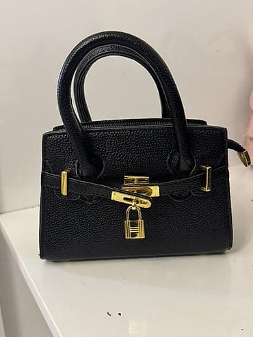Çantalar: Qara mini əl çantası təzə alınıb mini boydu - Material: teksturalı — 1