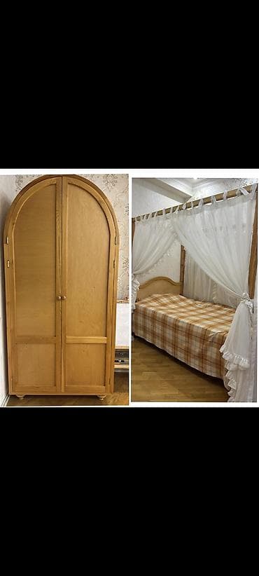Для девочки и мальчика, Б/у, Односпальная кровать, Шкаф — 1
