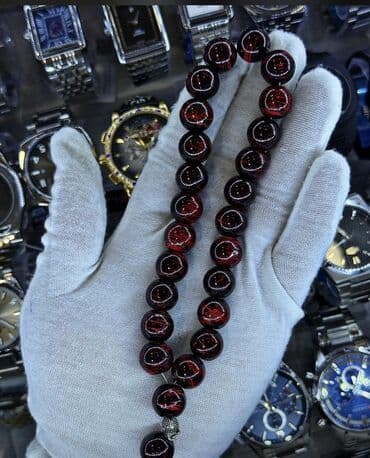 Eynəklər: Şüşə bəzəkli təsbeh – bir neçə rəng variantı - Material: cilalanmış — 2