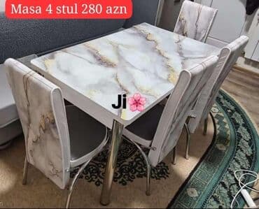 стекло на стол: Для кухни, Новый, Раскладной, Прямоугольный стол, 4 стула — 10